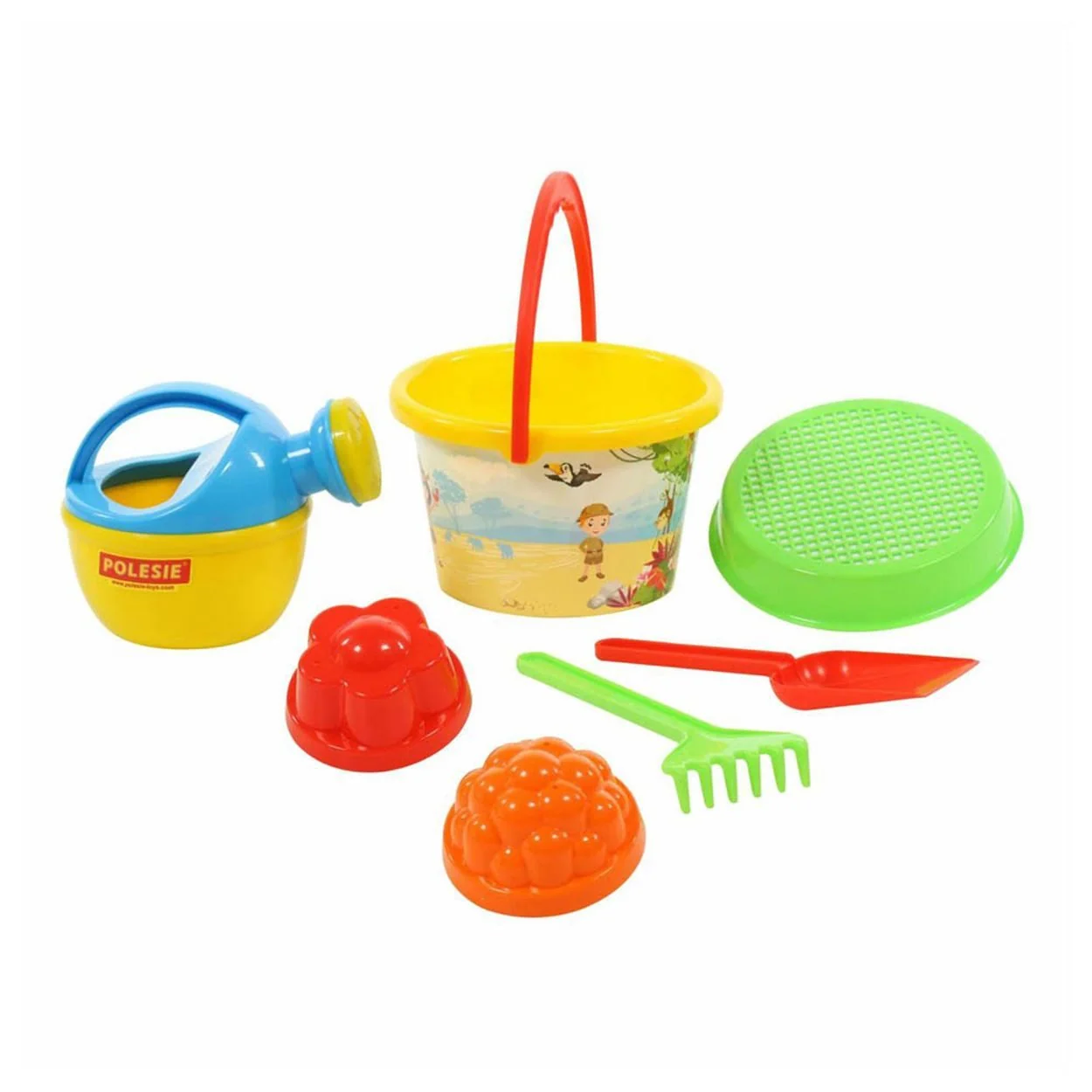 POLESIE Sandform-Set 0658 Sandspielzeug mit Eimer für Kinder