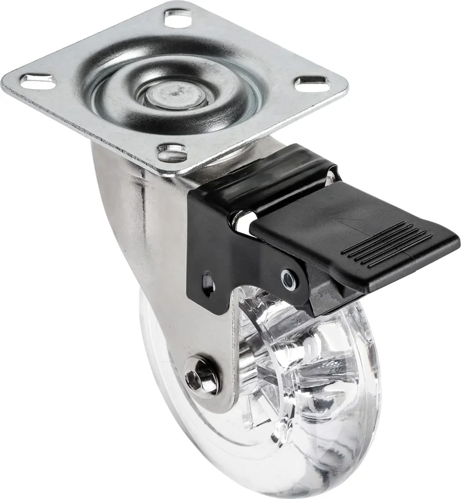 GTV BRAZYLIA Möbelrolle mit Bremse 35 mm, 30 kg, transparent 360°