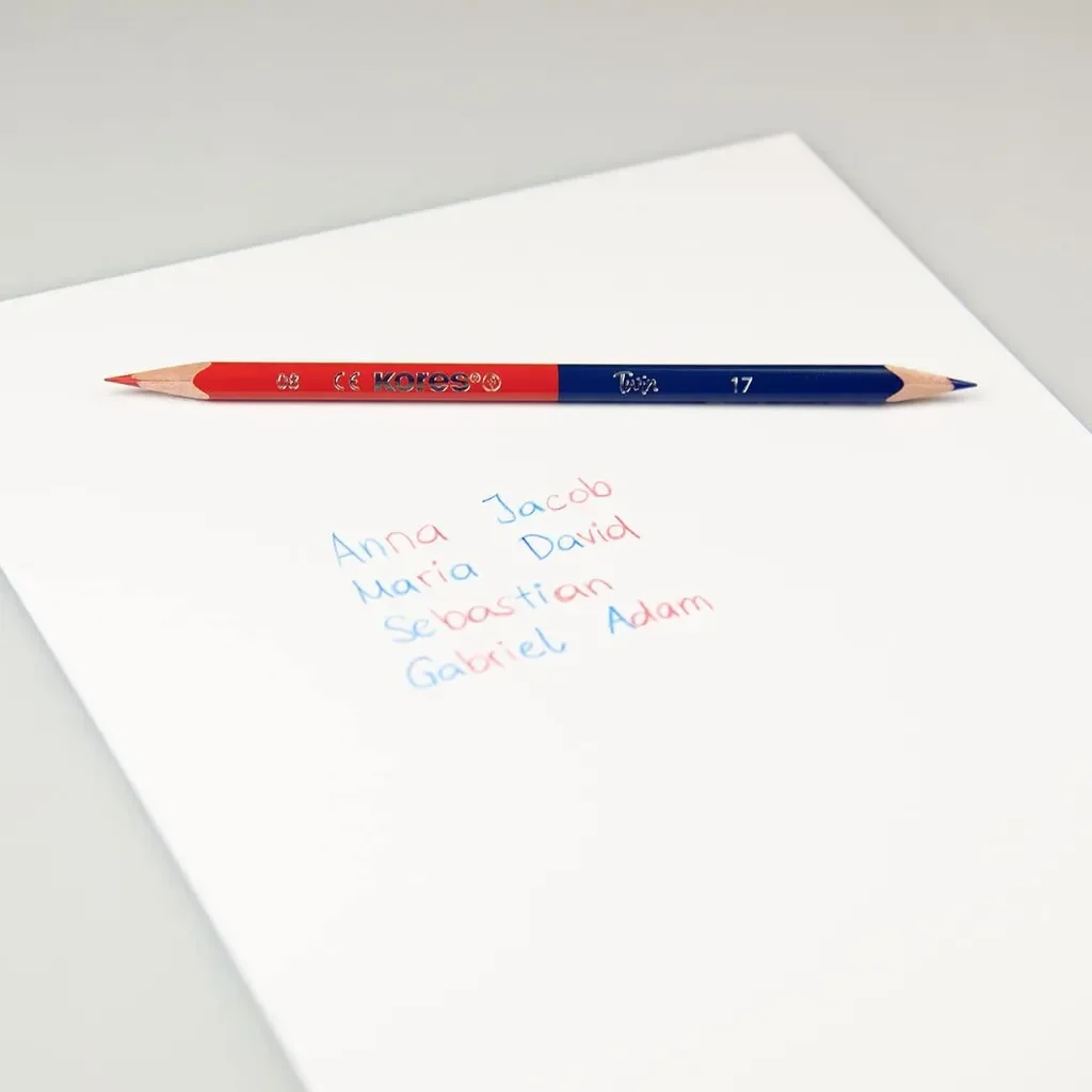 Kores Lehrerbuntstift Twin rot-blau dreikantig Doppelbuntstift
