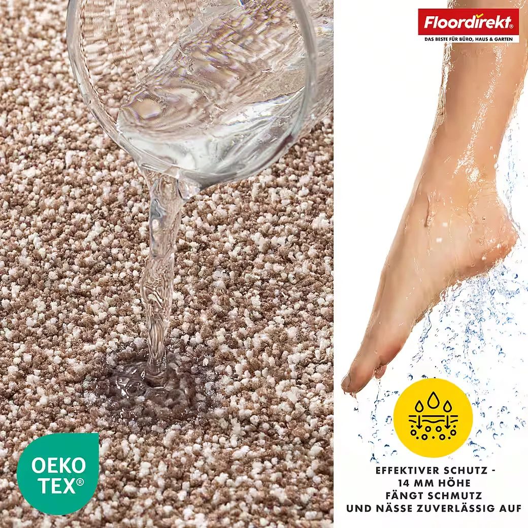 FLOORDIREKT Badematte Nasa 14 mm, weich, rutschhemmend, Polyester