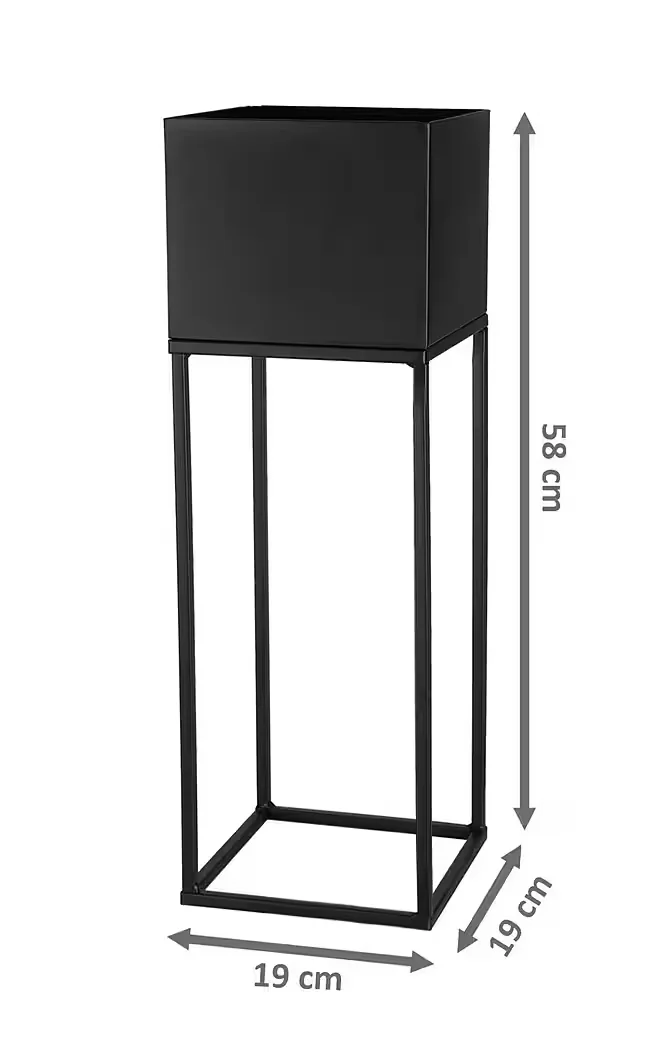 Spetebo Blumenständer Metall 2er Set schwarz 58 und 37 cm für Garten