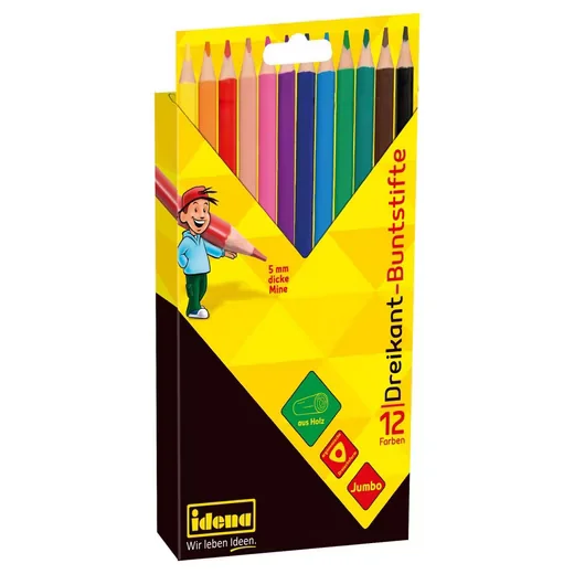 IDENA 20135 Jumbo Buntstifte 12er Set 5 mm Mine