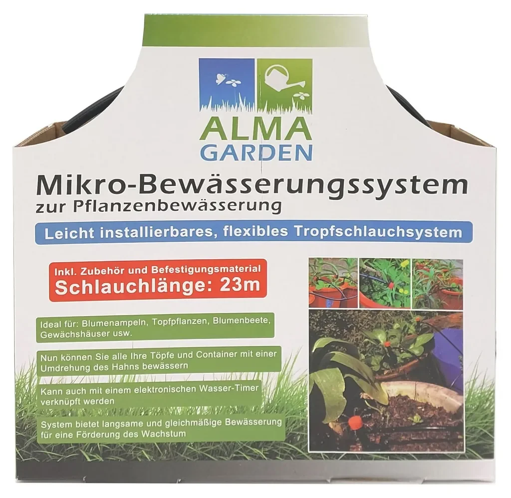 ALMA GARDEN Mikro-Bewässerungssystem Tropfschlauch Pflanzenbewässerung
