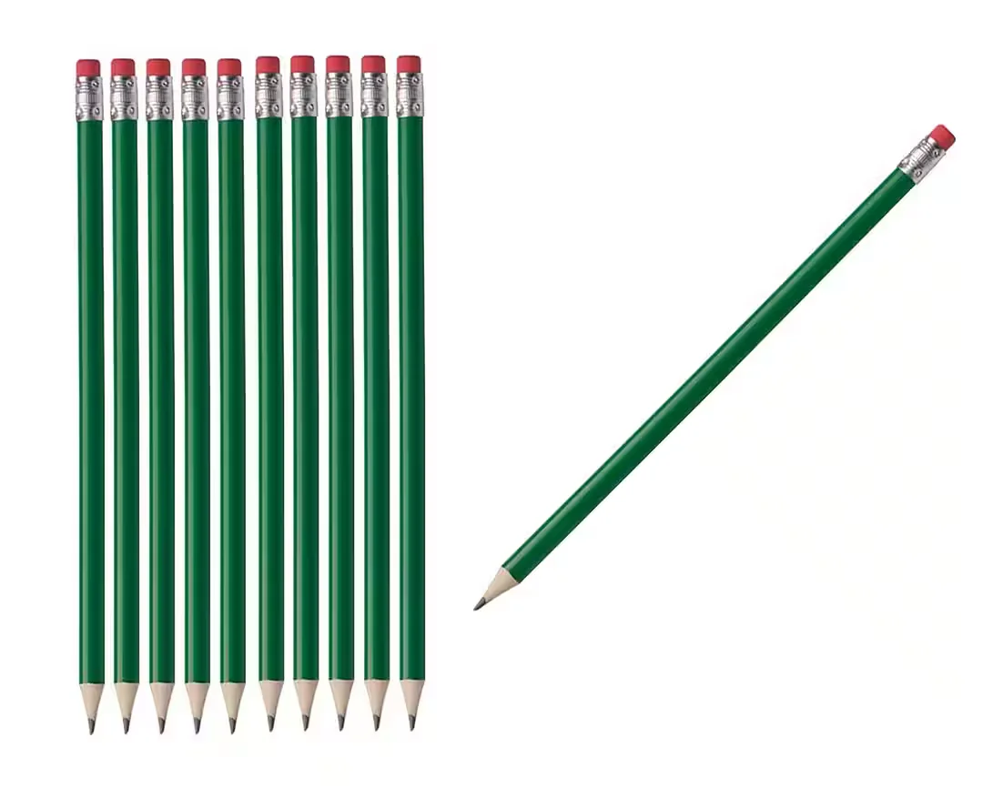 MACMA Bleistifte HB mit Radierer, 50 Stück, ohne Logo, lackiert