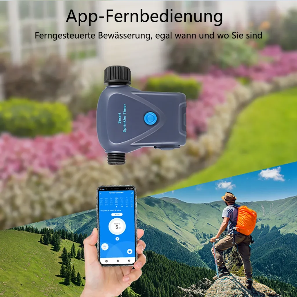 hocan Smart Bewässerungssystem mit Timer und Wasserzähler