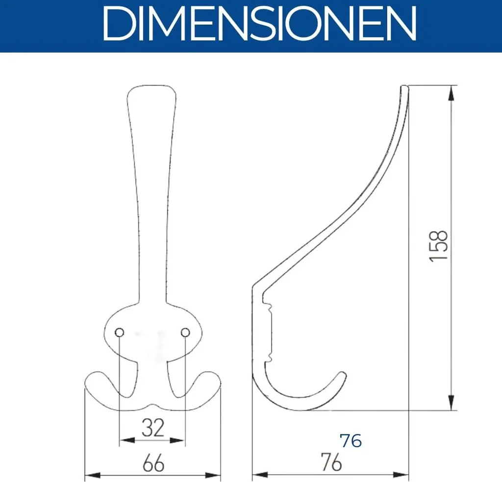 GTV Coruna Kleiderhaken klein Altsilber 76x68 mm Garderobenhaken