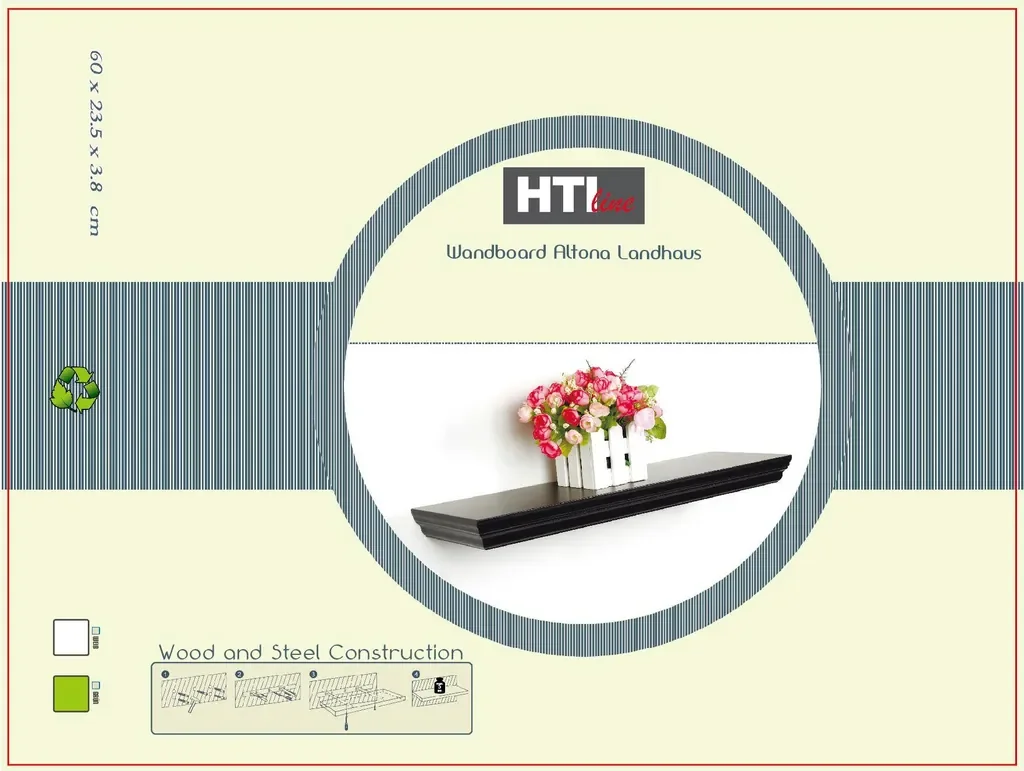 HTI-LINE Wandboard Altona Landhaus 60 cm Wandregal
