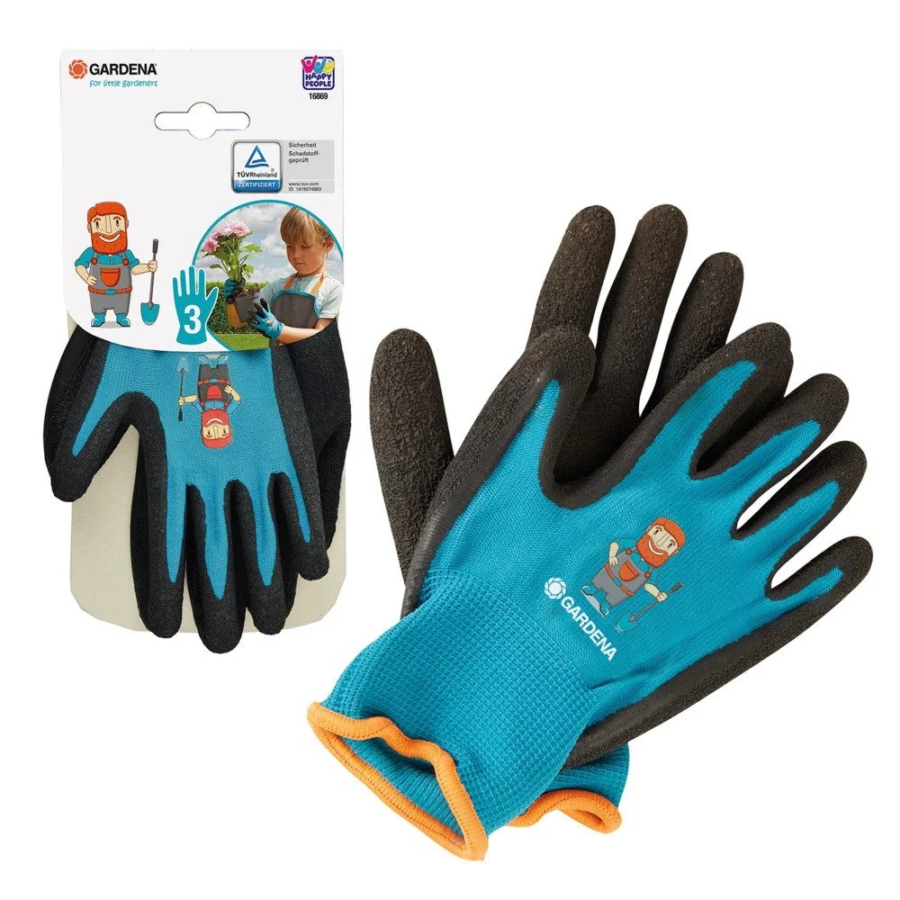 HAPPY PEOPLE Gardena Kinder Gartenhandschuhe Größe 3 schwarz blau