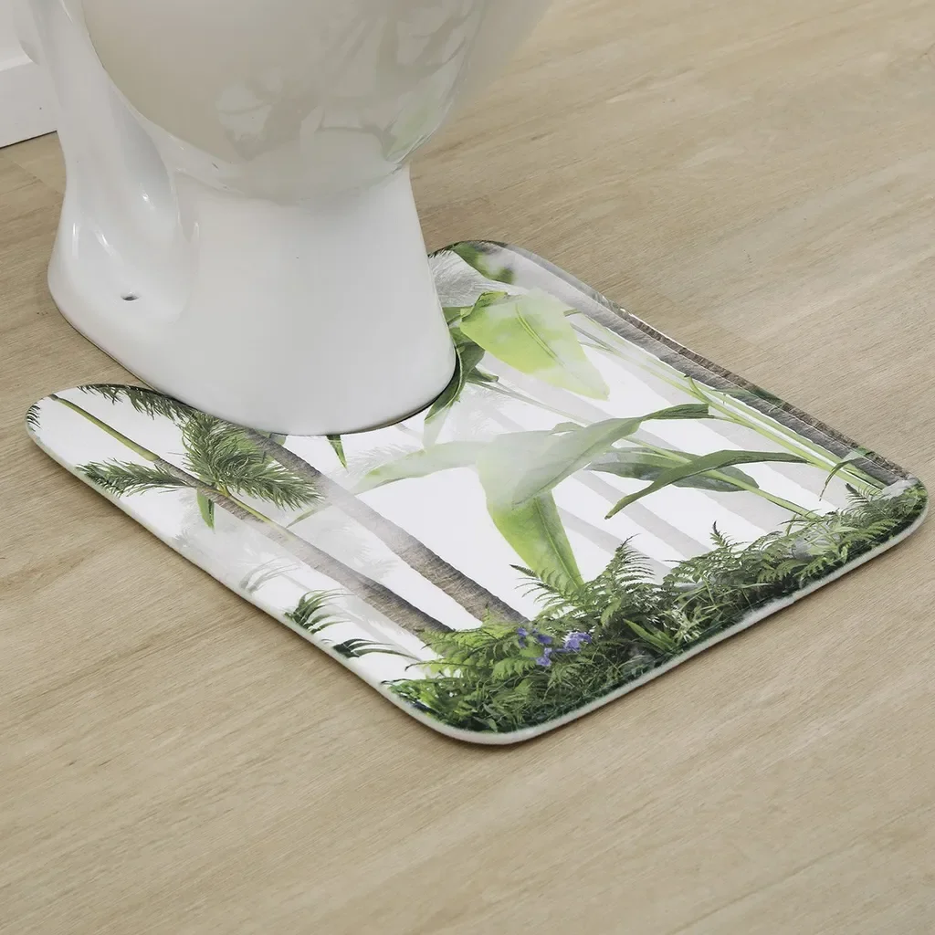 Tendance Style WC-Vorleger Badematte weiß grün 45x50x1 cm