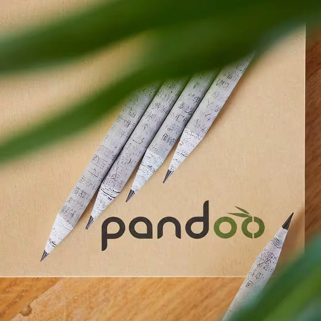 PANDOO Bleistifte 12er Set nachhaltig aus recyceltem Zeitungspapier