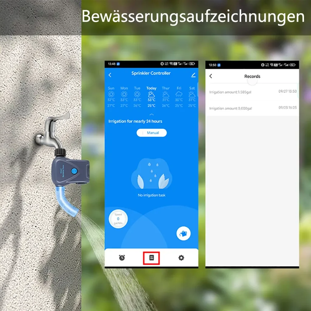 hocan Smart Bewässerungssystem mit Timer und Wasserzähler