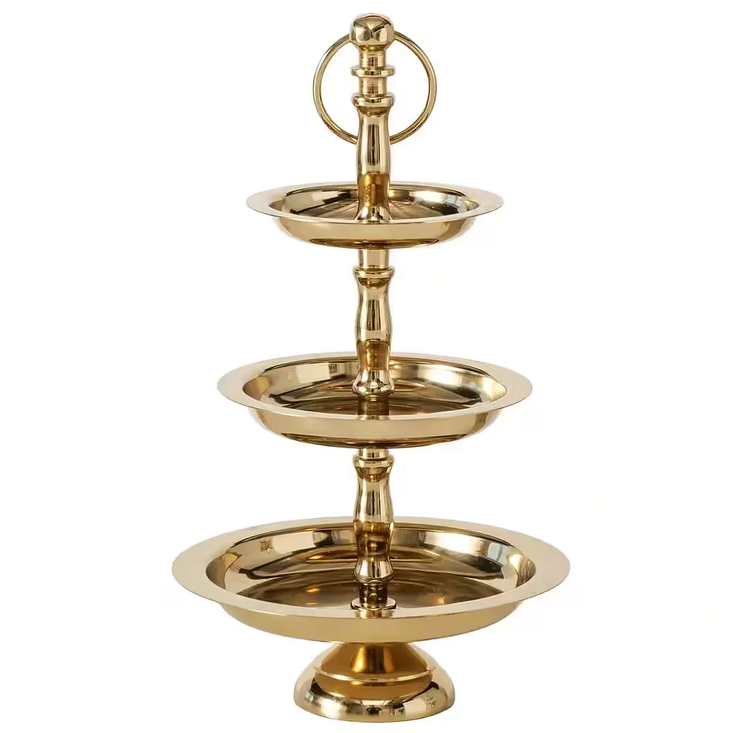 Boltze Deko Etagere Maravelle dreistufig Gold Metall