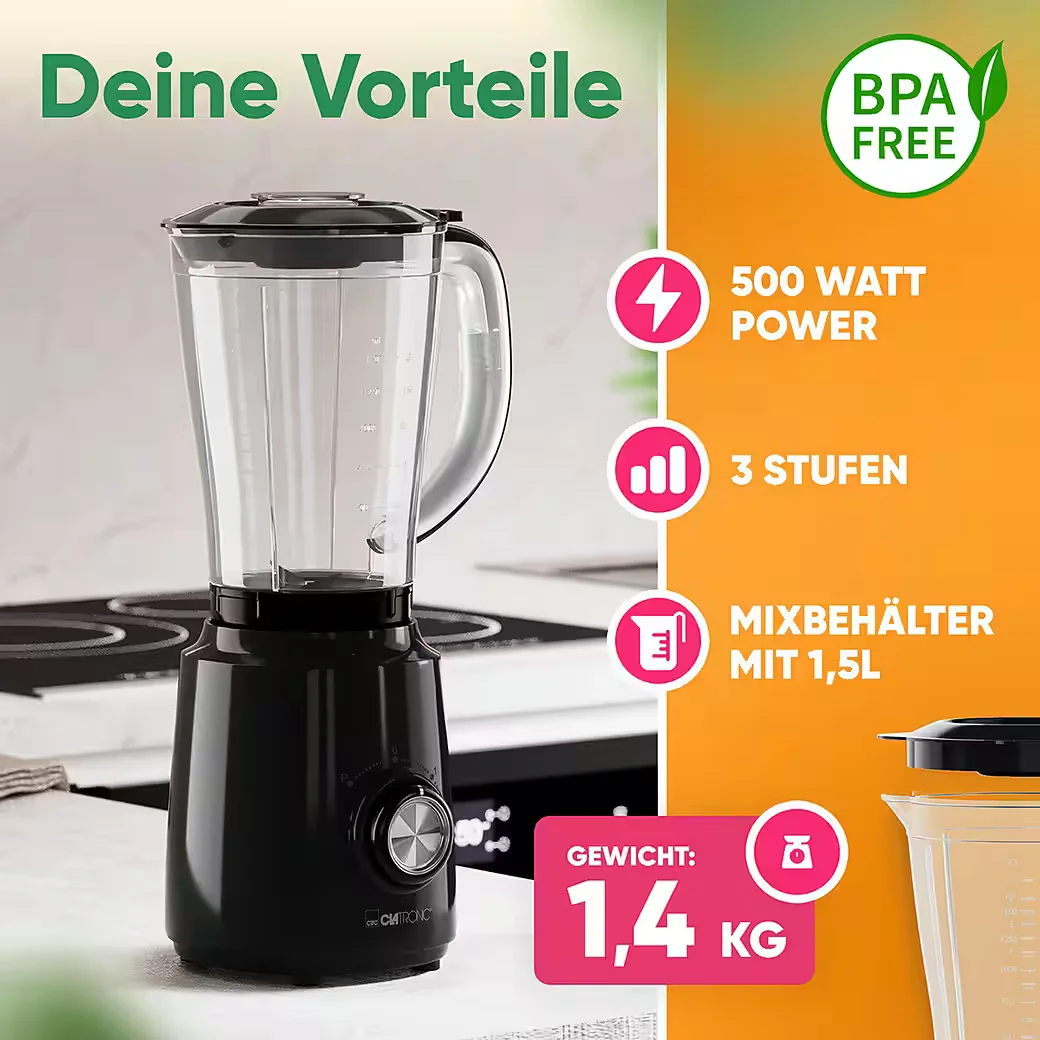 CLATRONIC Standmixer UM 3845 Küchenmixer für Smoothies