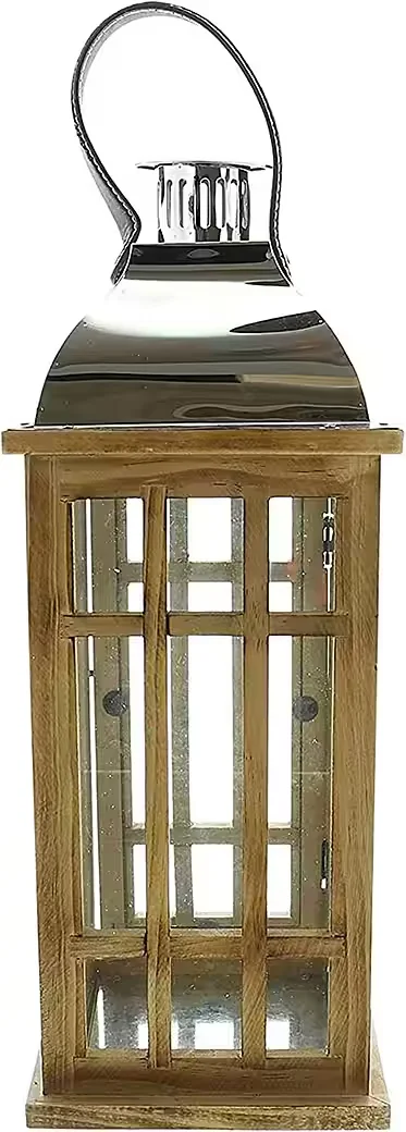 DEKOLEIDENSCHAFT Kerzenlaterne Wood Holz Windlicht 40 und 60 cm