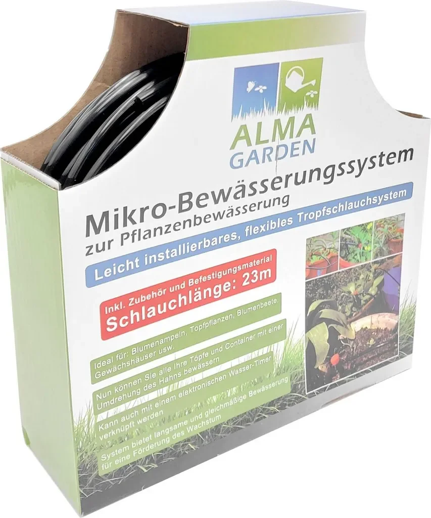 ALMA GARDEN Mikro-Bewässerungssystem Tropfschlauch Pflanzenbewässerung