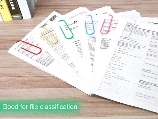 FELIXLEO Büroklammern XXL 100 mm bunte Paperclips groß