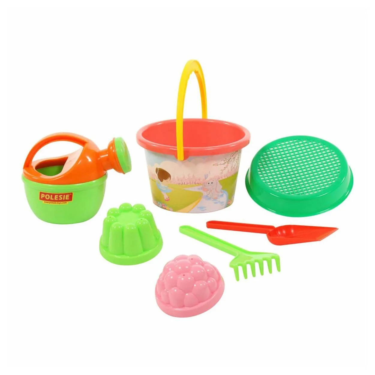 POLESIE Sandform-Set 0658 Sandspielzeug mit Eimer für Kinder