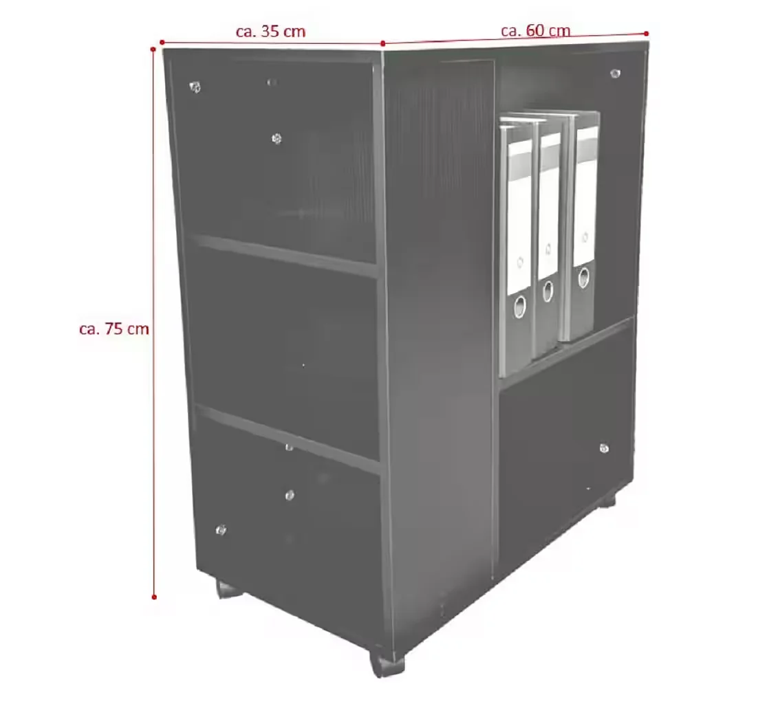 JET-LINE Druckertisch Rollcontainer Druckerständer mit Rollen Organizer