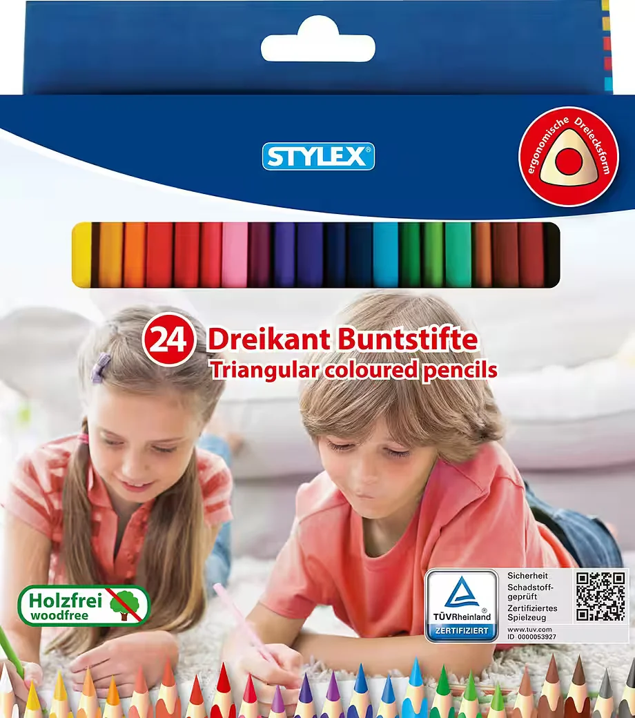 STYLEX Schreibwaren Malstifte Set 30 Fasermaler und 24 Buntstifte
