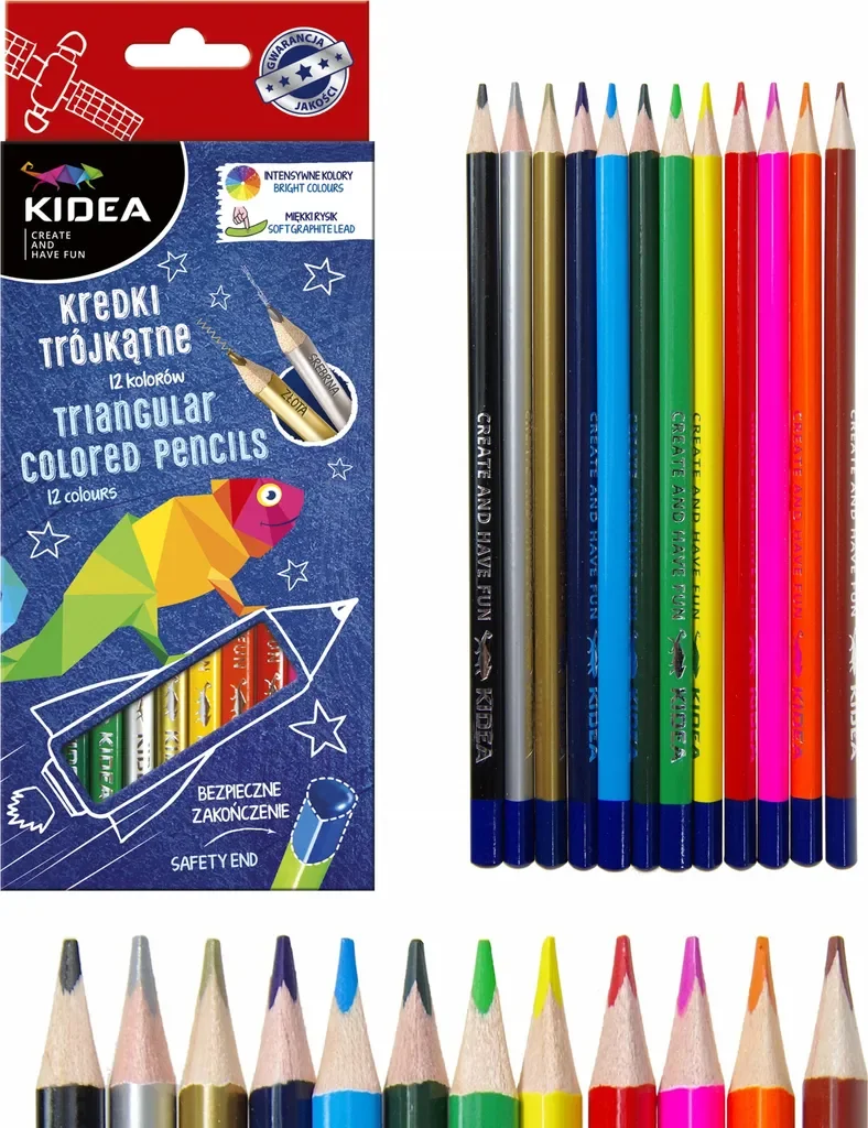 Kidea 2807 Dreieckige Buntstifte Set 12 Farben von Derform