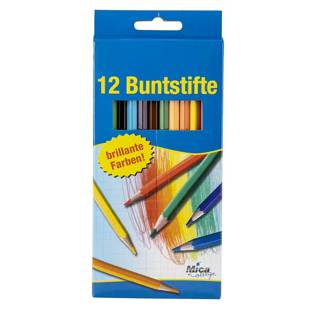 MICA Holzbuntstifte 12er Set für Schule und Hobby
