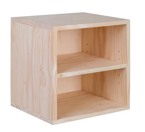 LUSIMAT Regalwürfel Modulable Kiefer massiv 36x36x30 cm mit Rückwand
