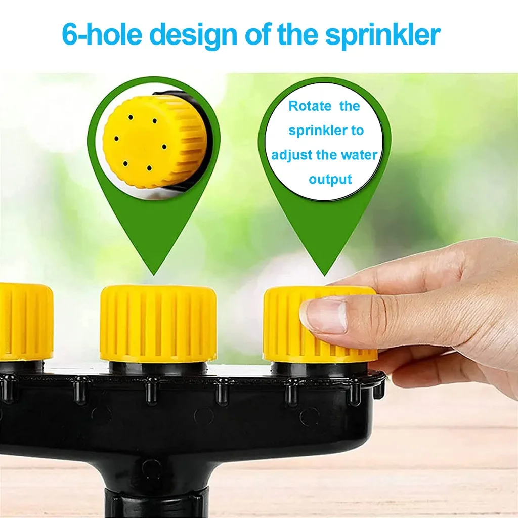 Rosikey Gartensprinkler verstellbar mit 3 Düsen für Rasenbewässerung