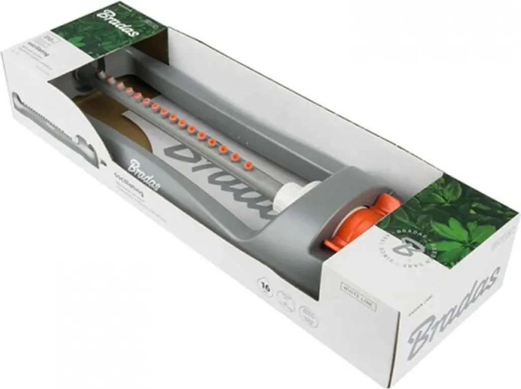 Bradas WHITE LINE Viereckregner 16 Düsen grau orange Rasensprenger