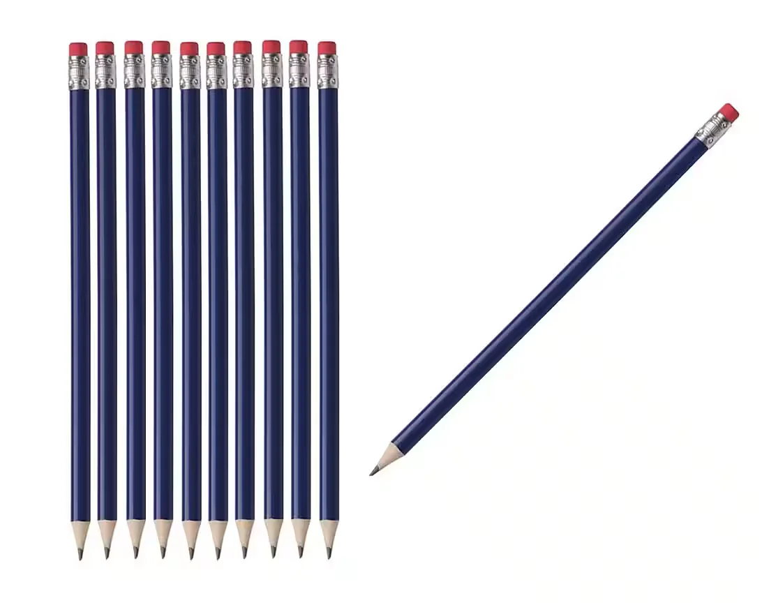 MACMA 25 Bleistifte HB mit Radierer ohne Herstellerlogo lackiert