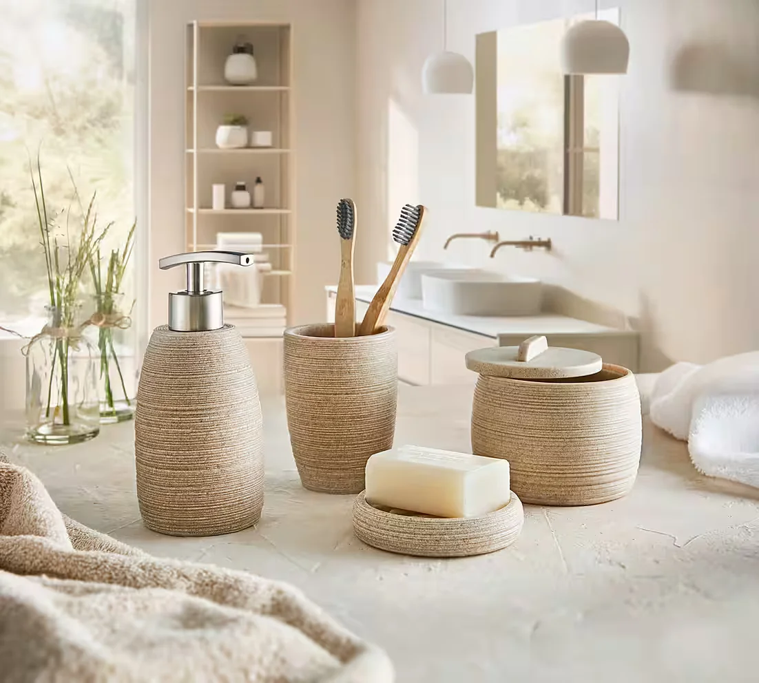 KLEINE WOLKE Zahnputzbecher Sand Badaccessoire für Badezimmer