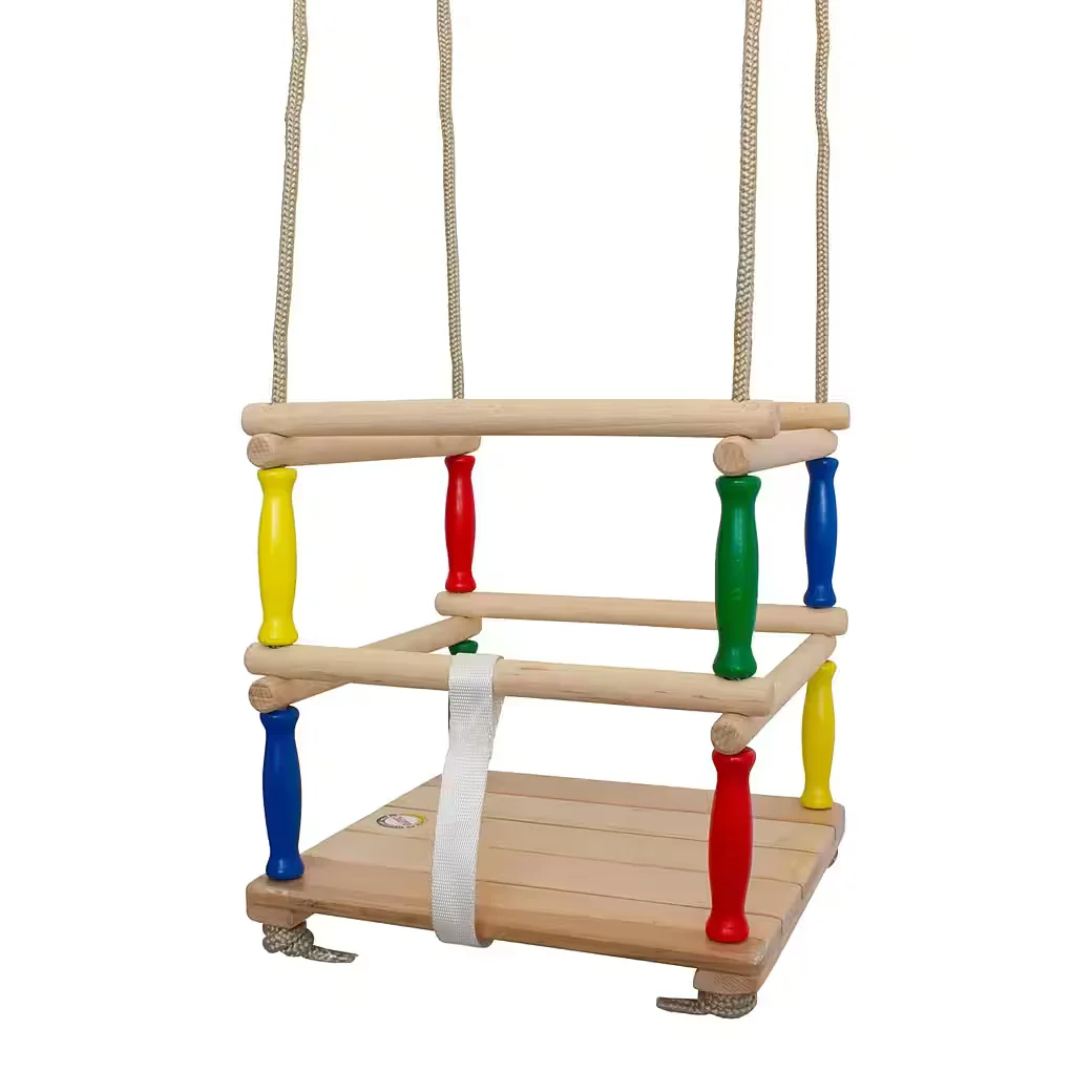 GICO Babyschaukel aus Holz Gitterschaukel Einzelschaukel 24268