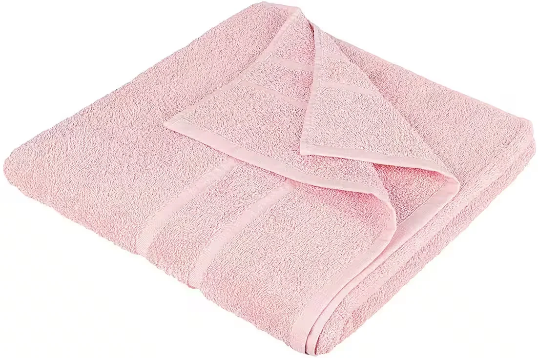 STICKANDSHINE Badetücher 4er Set Frottee 100x150 cm zartrosa Premium