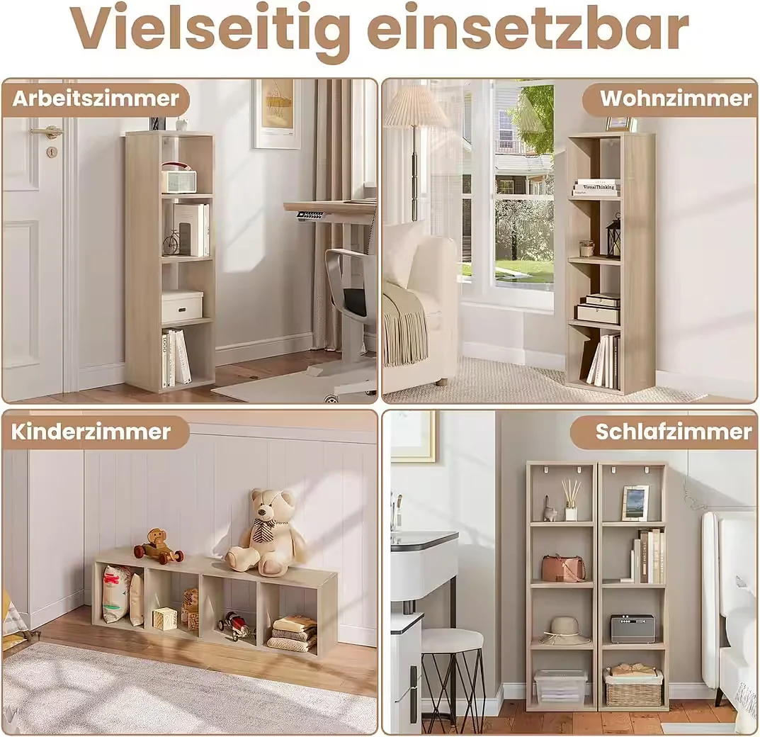 WOLTU Bücherregal offen Standregal für Wohnzimmer Büro Kinderzimmer