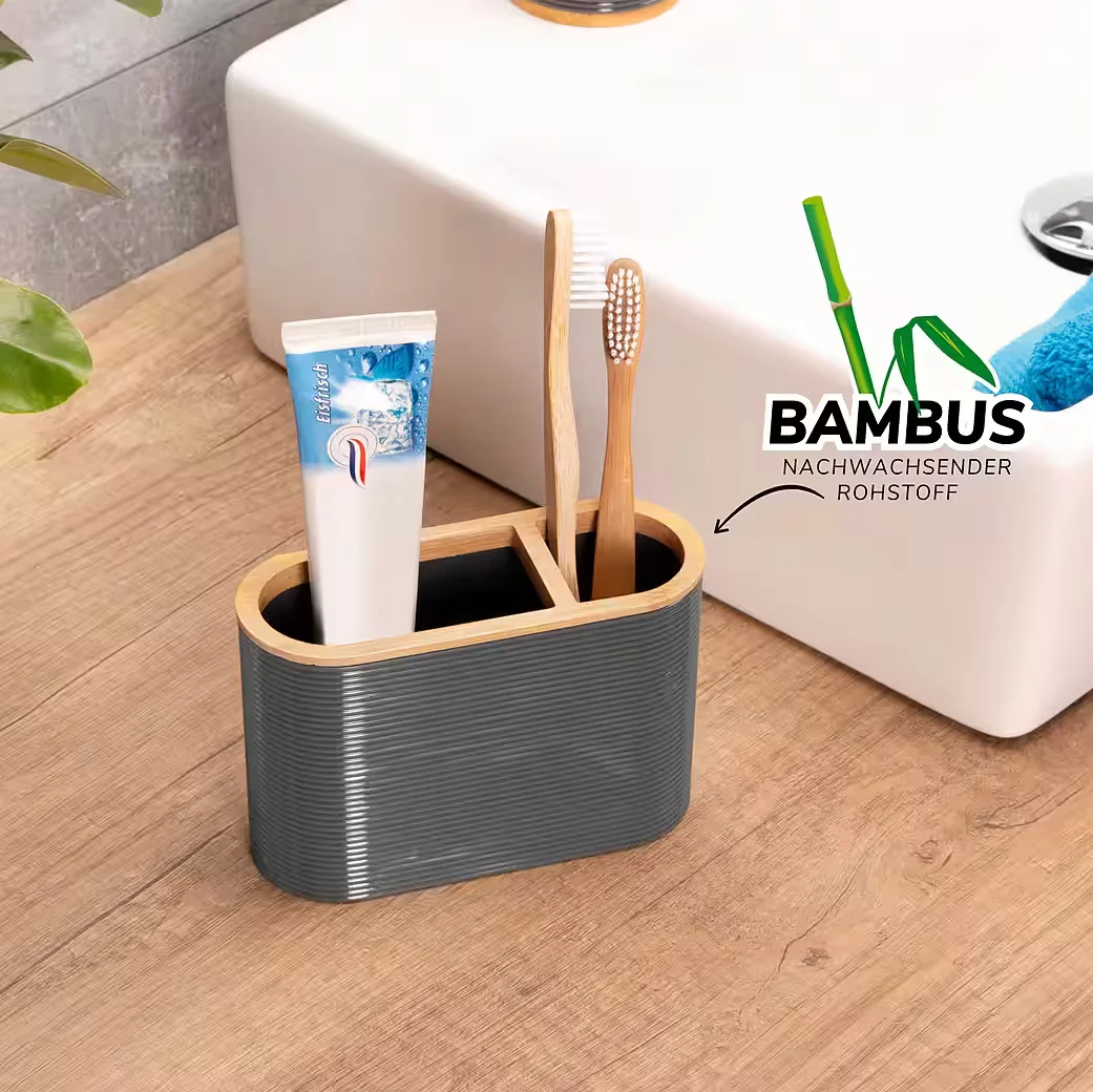 BREMERMANN SEGNO Zahnbürstenhalter aus Bambus und Kunststoff