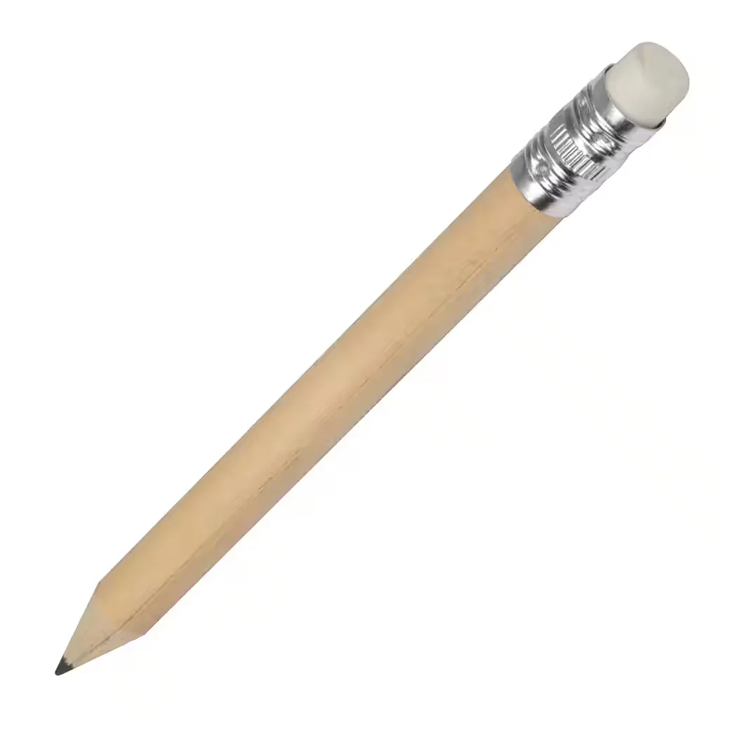 EASY GIFTS 100 Mini Holzbleistifte HB mit Radierer unlackiert