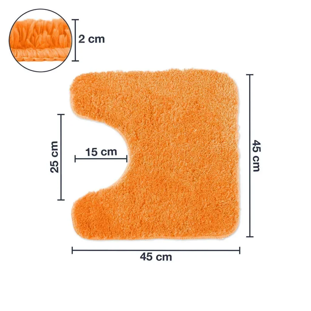 WohnDirect Badematte Florenz Grau 45 x 45 cm mit WC Ausschnitt