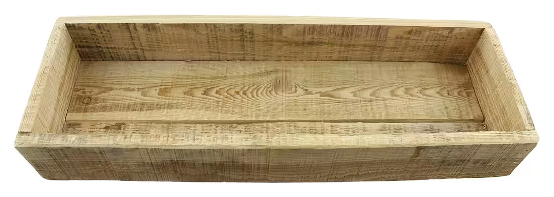 DEKOLEIDENSCHAFT Dekoschale recyceltes Holz Metallfuß Kerzentablett