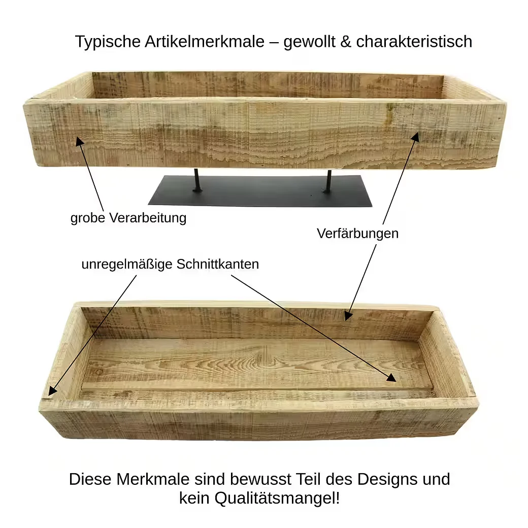DEKOLEIDENSCHAFT Dekoschale recyceltes Holz Metallfuß Kerzentablett