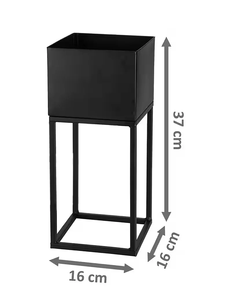 Spetebo Blumenständer Metall 2er Set schwarz 58 und 37 cm für Garten