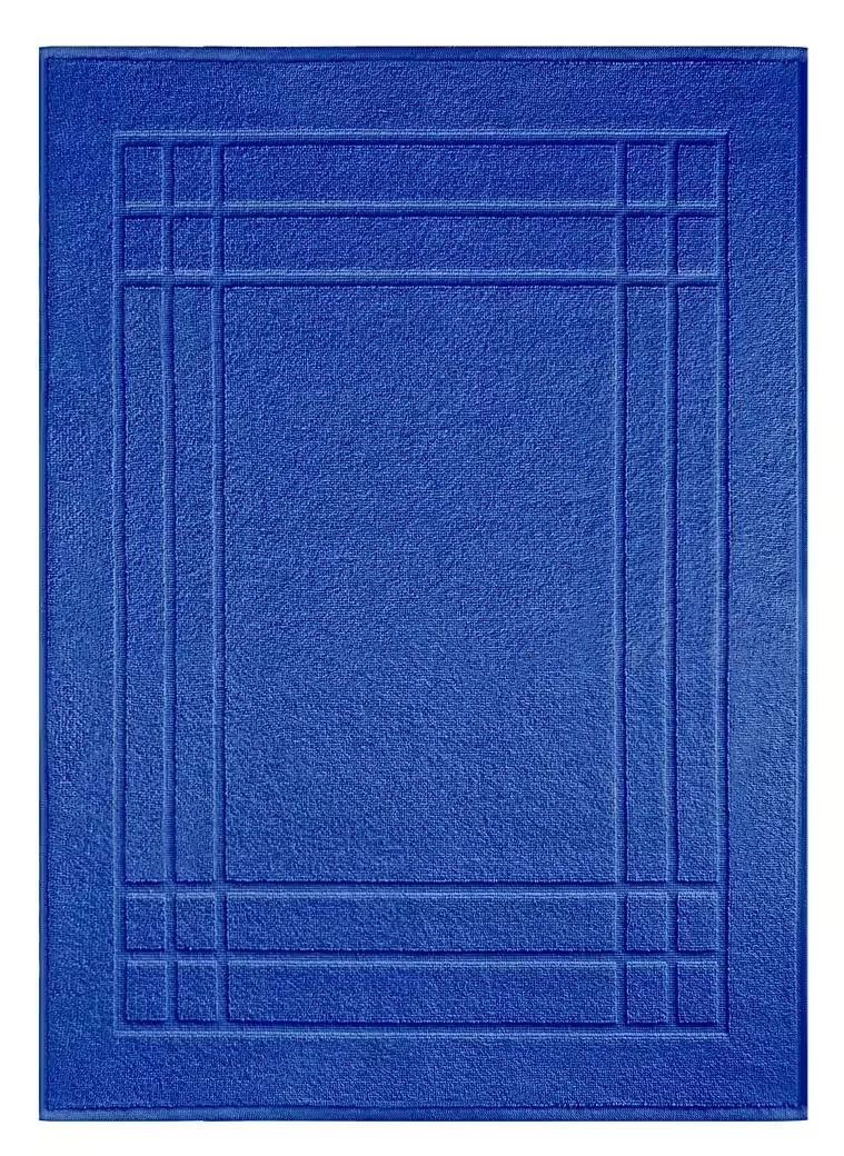 LASHUMA Badematte Pure 50x70 cm blau, Baumwolle, schnell trocknend