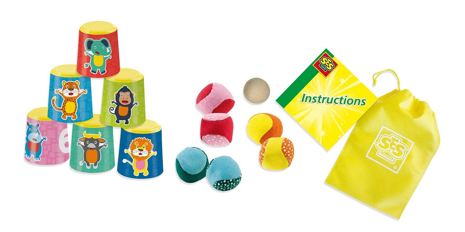 SES Creative 2in1 Gartenset Dosenwerfen Petanque Kinder Outdoor Set