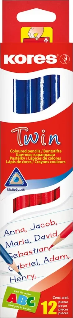 Kores Lehrerbuntstift Twin rot-blau dreikantig Doppelbuntstift