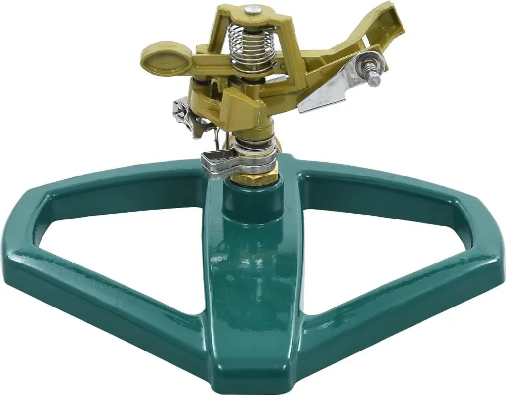 vidaXL Rotierender Gartensprinkler aus Metall grün 21x22x13 cm
