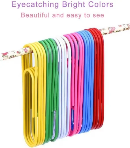 FELIXLEO Büroklammern XXL 100 mm bunte Paperclips groß