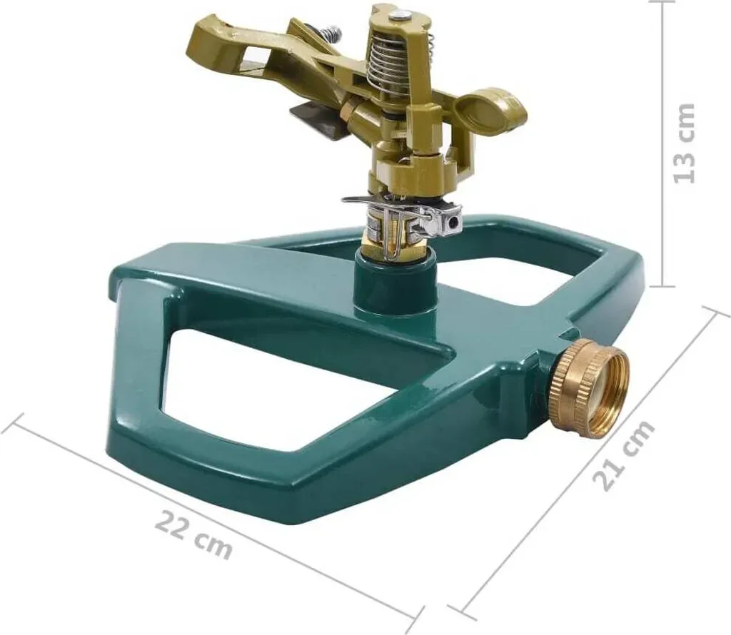 vidaXL Rotierender Gartensprinkler aus Metall grün 21x22x13 cm