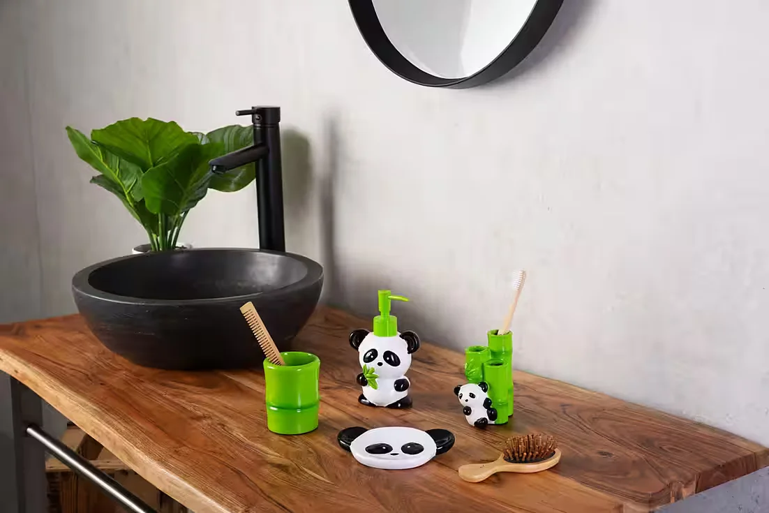 RIDDER Aufbewahrungsbecher Panda grün Zahnputzbecher Badaccessoire