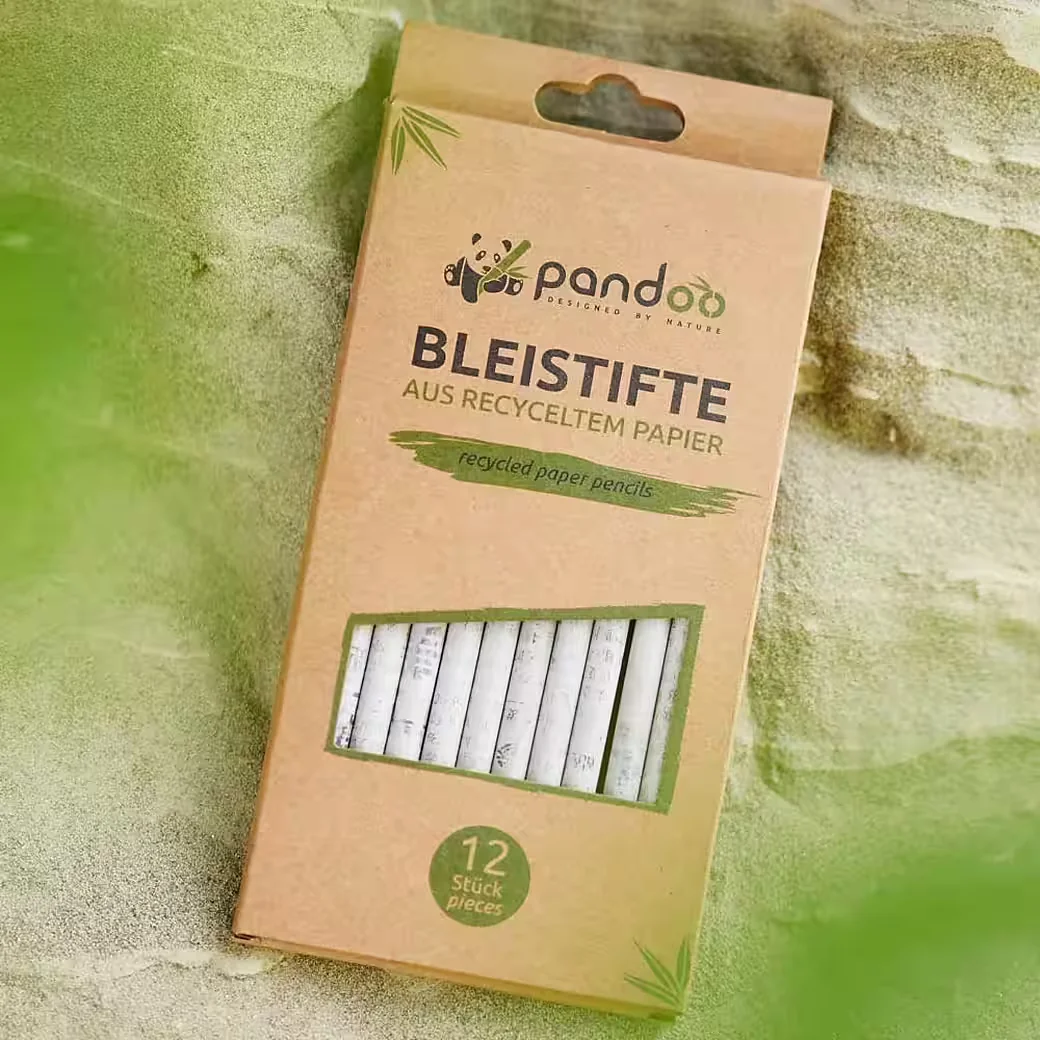 PANDOO Bleistifte 12er Set nachhaltig aus recyceltem Zeitungspapier