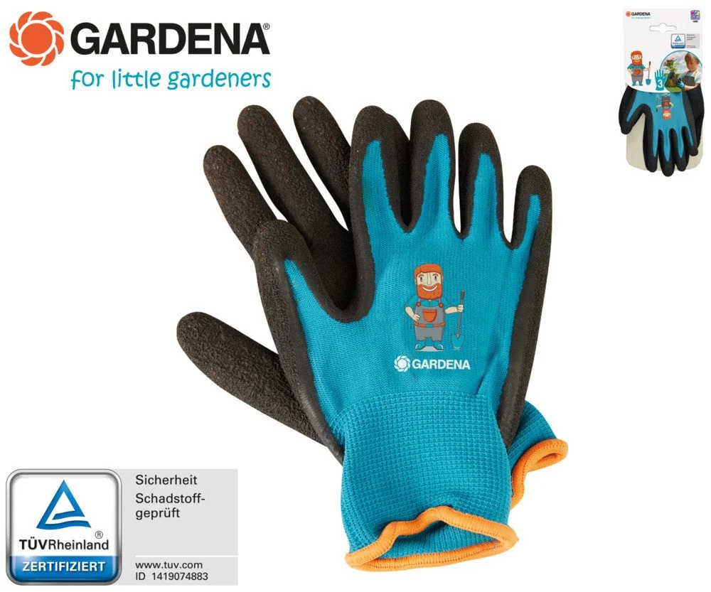 HAPPY PEOPLE Gardena Kinder Gartenhandschuhe Größe 3 schwarz blau